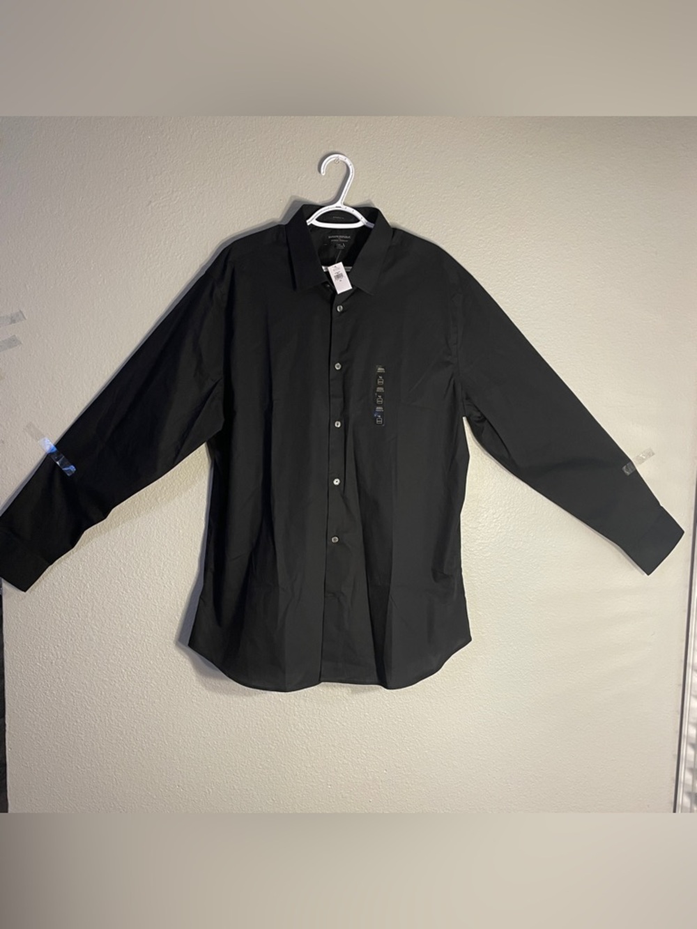 Men’s XL Athletic Fit Banana Republic Black Button Up Dress Shirt NWT